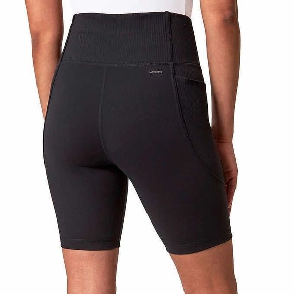 Mondetta Womens Small Black Biker Short High Rise Ribbed Moisture Wicking Active - Picture 11 of 14